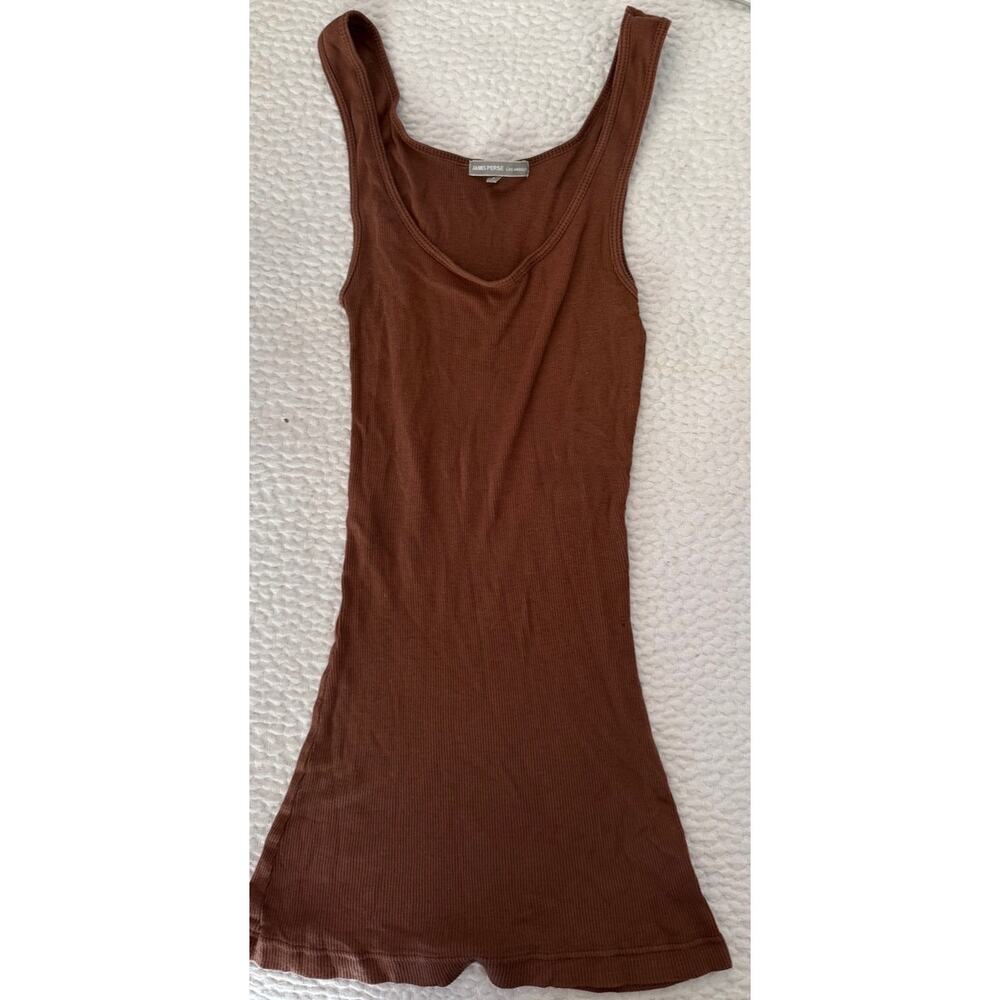 James Perse Los Angeles Ribbed Tank Top Chocolate Brown Size 1